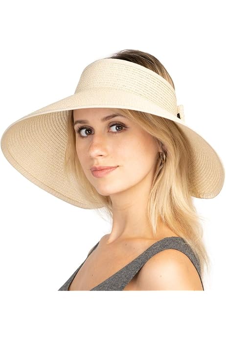 FENDISI Women Sun Visor Hats Foldable 