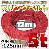 スリングベルト 幅125mm 使用荷重5t 5000kg ベルトスリング 繊維ベルト 吊りベルト クレーンベルト 帯ベルト 吊り上げ 作業用 屋外 建設機械 船舶 運搬作業 ポリエステル素材 土木 農