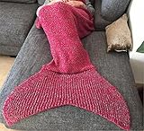 Kpblis? Crochet Mermaid Blanket for Adults Teen and Kids,Sofa Quilt Living Room Blanket 71"*31"Purpl