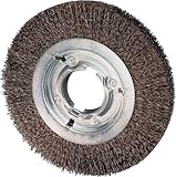 PFERD 81116 Power Crimped Wire Wheel Brush, Medium Face, Round Hole, Carbon Steel Bristles, 6 Diamet