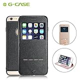 G-CASE Metal Sensor Design View Window PU Leather Flip Folio Protective Skin Case with Kickstand for