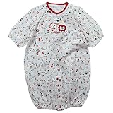 《年間定番》Babbun(バブーン)40/2天竺たまごアニマルPtコンビドレス 50cm ~ 60cm /エンジ NO.KK-31-2404