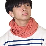 手染メ屋 スヌード オーガニックコットン 天然染め 吊り編み天竺 無地 男女兼用 [SN-001] (鴇色（ときいろ）)