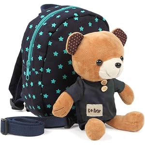RACCURU 迷子防止 ハーネス ベビー リュック リード付き くま ぬいぐるみ 1歳 誕生祝い