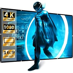 VANKYO 壁掛け式スクリーン 折りたたみ式 スクリーン プロジェクター用 ホームシアター スクリーン ポータブル 投射スクリーン 映画鑑賞/オフィス会議/プレゼン 16:9 しわなし (100インチ)