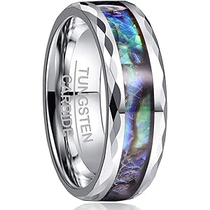 [Vakki(ヴァッキ)] 指輪 メンズ レディース リング 男女兼用 タングステン アワビシェル 幅:8mm カラー…