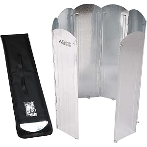キャンプグリーブ 大型反射板 大型風防板 8枚連結 長さ120cm 専用手さげつき収納ケース Oリング付属 固定可能 反…
