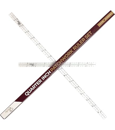 Règle à Ourlets Quilting Quart PRYM - Plastique Transparent, Pour Patchwork, Marquage 1/4 Pouce - 9