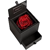 AMOROSA アモローサ プリザーブドフラワー ダイヤモンドローズボックス90 ドゥロワータイプ ブライトレッド リングケース ホワイトデー 花 誕生日 記念日 プロポーズ AM90DW-30