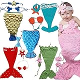 マーメイド 撮影セット 0～3ヶ月用〈Lollypops!!!オリジナル〉≪ 新生児 フォト ニューボーン フォト Newborn スタジオ 撮影 小物 衣装 ≫(ブルーオレンジ,0-3カ月（ワンサイ