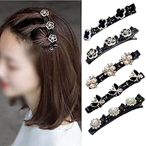 Amazon.co.jp: Morices 4個 二重層 三つ編み ヘアクリップ、ライン