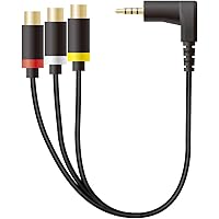 エレコム AVケーブル ステレオミニプラグ(L型 4極) - RCAピンプラグ変換 0.15ｍ ブラック DH-MLWRYF015BK