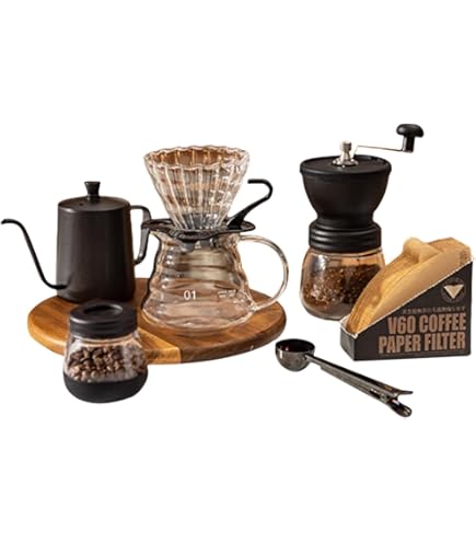 Amazon | キャンプ コーヒーセット 6点セット 手挽きコーヒーミル付き