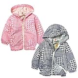 ベビー服 女の子 アウター フルジップ ジャケット UZULAND 撥水加工 千鳥格子 ファスナーガード 裏メッシュ フリル 女児 ベビー (1.ピンク/80cm)