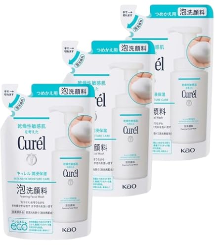 Amazon | 花王 キュレル 潤浸保湿 泡洗顔料 つめかえ用 (130mL)×3個