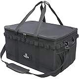 YOGOTO 収納ボックス アウトドア キャンプ ギアボックス コンテナ 36L/60L トランク収納 大容量 深型 車載収納 仕切り付き 大きいサイズ メッシュポケット付き デージーチェーン付き ショルダーストラップ付き 軽量 持運び便利