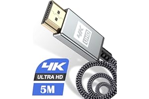 4K HDMI ケーブル 5m【ハイスピード アップグレード版】 HDMI 2.0規格HDMI Cable 4K 60Hz 対応 3840p/2160p UHD 3D HDR 18Gbps 高速イーサネット ARC hdmi ケーブル - 対応 パソコンの画面をテレビに映す Apple TV,PS5/PS4/PS3, PCモニター など適用 (グレー)