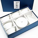 宝瓶 ・ 湯冷まし ・ 茶碗 セット 白磁 茶器