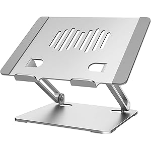 【2020年度版新登場】ノートパソコンスタンド PCスタンド タブレットスタンド 無段階高さ調整可能 折りたたみ式 高さ・角度を自由に調節可能 姿勢改善 アルミ合金製 収納可能 持ち運び便利 滑り止めパッド付き 10-17.3インチに対応 Macbook/Macbook Air/Macbook Pro/iPad/ノートPC/タブレットなど対応