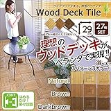ウッドタイル ウッドパネル 【 No 07 直線タイプ×ダークブラウン 】 幅29cm 27枚セット ジョイント式 〔照り返し防止 底冷え防止〕