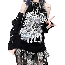 Amazon.co.jp: [KTNCFD] 地雷系 肩出し レディース Tシャツ 漫画風 