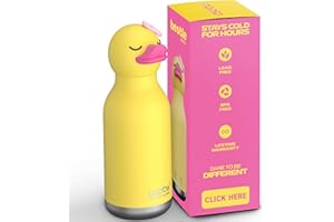 Asobu Bestie Duck Insulated Stainless Steel Water Bottle with Straw, 460ml