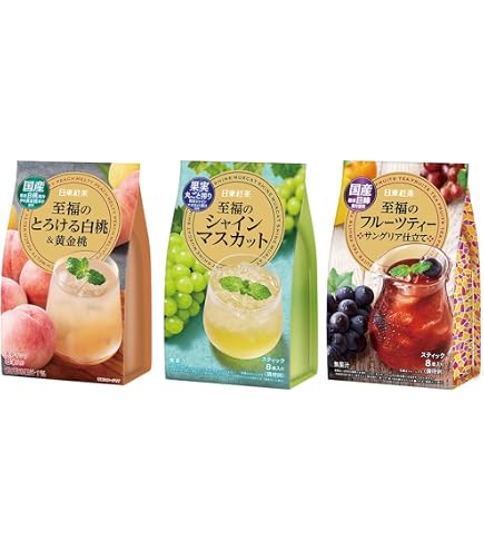 Amazon.co.jp: 三井農林 日東紅茶 至福のとろける白桃&黄金桃 8本×3個