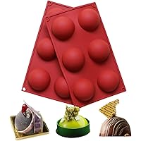 ベーキングデポ6チョコレート、ケーキ、ゼリー、プディング、手作り石鹸、丸形、直径：2 1/2インチ、2のセットのための6穴のシリコンモールド