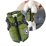 Oncpcare 犬服 一体型綿入れを牽引する 犬 ベスト 綿服コート 猫 小型犬 中型犬 服 お散歩 軽量 着脱簡単 秋 冬 防寒 防水ジャケット 暖かい ペット服（サイズ：L）