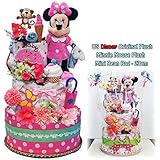 おむつケーキ 女の子 ディズニー ミニーマウス パンパース ６１枚３段 出産祝い