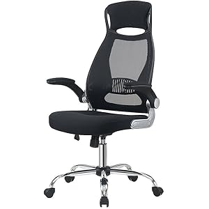 オフィスチェア メッシュ パソコンチェア ハイバック事務椅子 人間工学 ロッキング デスクチェア 肘付き 跳ね上げ s字 座面調節 勉強用 おしゃれ (ブラック1)