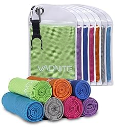 VACNITE クールタオル 速乾タオル 超吸水 軽量 速乾 熱中症対策 100×30cm 7色 防水袋付き (グリーン)