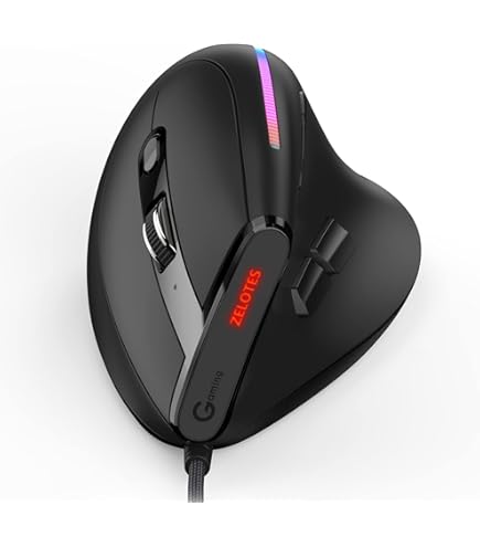 Amazon.co.jp: T-50 縦型マウス 有線マウス 9キー RGB 光学式マウス 6