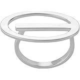 Silverly Women's 925 Sterling Silver Contemporary Abstract Oval Shaped Wide Ring