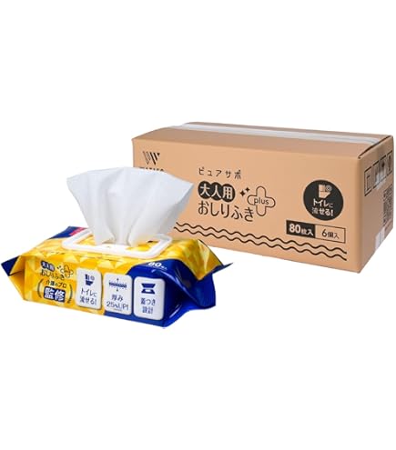 Amazon.co.jp: ピジョン ハビナース トイレに流せるパッとお尻ふき 72