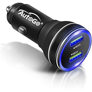 AutoGo シガーソケット USB 36W/6A 【デュアルQC3.0ポート】 カーチャージャー 急速充電 2USBポ… AutoGo シガーソケット USB 36W/6A 【デュアルQC3.0ポート】 カーチャージャー 急速充電 2USBポ…