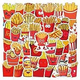 フライドポテト ポテト じゃがいも バーガーショップ ファーストフード ファミリーレストラン デコレーション 店舗装飾 シール ステッカー (54枚HY1)