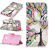 Golikef Samsung Galaxy S8 ケース カバー バンパー 手帳型 3D 合皮 PU レザー ストラップ付き アートデザイン 色鮮やか お洒落 便利 な book case 型 柔ら