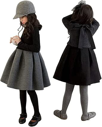 Amazon | P.travel 女の子 ワンピース 子供服 長袖 ワンピース ドレス ...