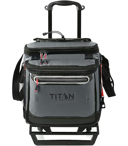 週末限定　TITAN ROLLING COOLER 折り畳み式 クーラーバッグ キャリーカート付 ドリンクホルダー付き Amazon | TITAN ROLLING COOLER 折り畳み式 クーラーバッグ キャリー