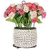 ノーブランド　造花　壁掛け　壁飾り　ハンギングバスケット　蕾　花　バド　観葉植物　人工観葉植物　雑貨　アーチ　飾りつけ　飾り　装飾　インテリア　フラワー　カゴ入り　ピンク Generic Garden