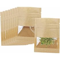 Sample Bags 100 Small Kraft Seed Envelopes With Windows - Resealable ...