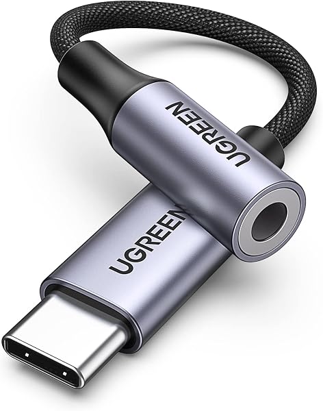 UGREEN【ハイレゾ音質】 USB C イヤホンジャック変*換 USB C-3.5mm イヤホン変*換アダプター DAC搭載 24bit/96KHz対応 TRRS/4極 ナイロン編み 音量調節/通話/音楽対応 iPhone17/16/15/iPad Pro/Android/Type Cなど機器に適用 シルバー - 1