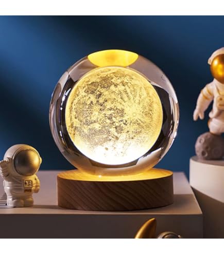 Amazon.co.jp : JTT 3Dクリスタルボールライト ムーン 月 電球色