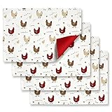 ファームハウスChickenプレースマット、4のセット