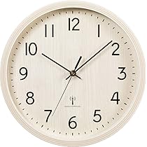 Amazon.co.jp: アイリスプラザ 掛け時計 電波時計 アイボリー 直径30cm