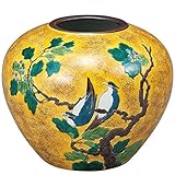 九谷焼 花瓶 吉田屋柏に鳥 (陶器 和風 花器 インテリア プレゼント)