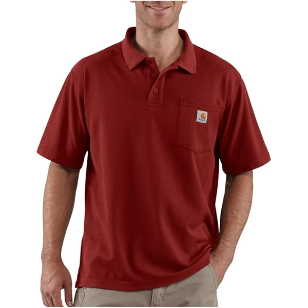 海外購入品Carhartt ポロシャツ バーガンディ S Amazon.co.jp: [カーハート] ポロシャツ メンズ 半袖 ポケット付き