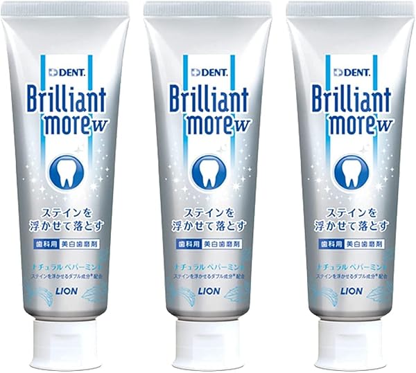 ホワイトニング ブリリアントモア ダブル ナチュラルペパーミント(90g) 3本【Brilliant more w】歯科専売品 ホワイトニング - 1