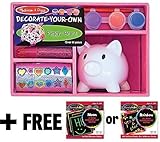 セラミック貯金箱decorate-your-ownキット+ Free Melissa & Doug Scratchアートmini-padバンドル[ 31080 ]